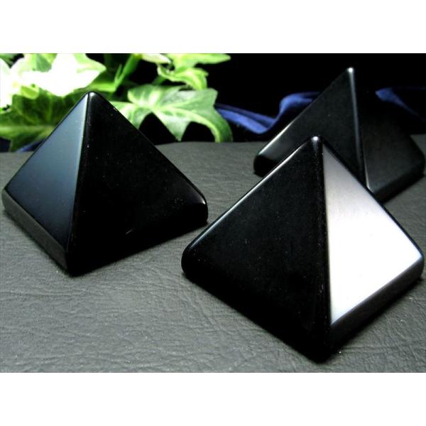 艶々天然石ピラミッド オブシディアン ピラミッド 置物 1個売り 幅約35mm×35mm 天然石 パ...