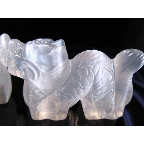 セレナイト 透石膏 龍 辰 彫刻置物 1個売り 最大幅約7cm 運気上昇のお守り 聖母マリアのガラス...