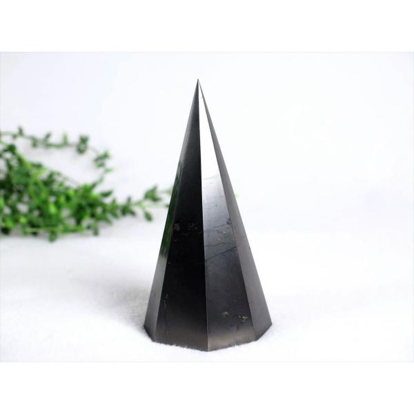 ギャランティーカード付属 シュンガイト シュンガ石 八角柱ポイント 高さ約55mm-65mm 地球上...