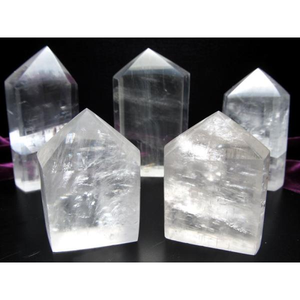 ホワイトカルサイト ポイント 六角柱 重さ160g-180g エネルギーの増幅と強力な浄化の石 神秘...