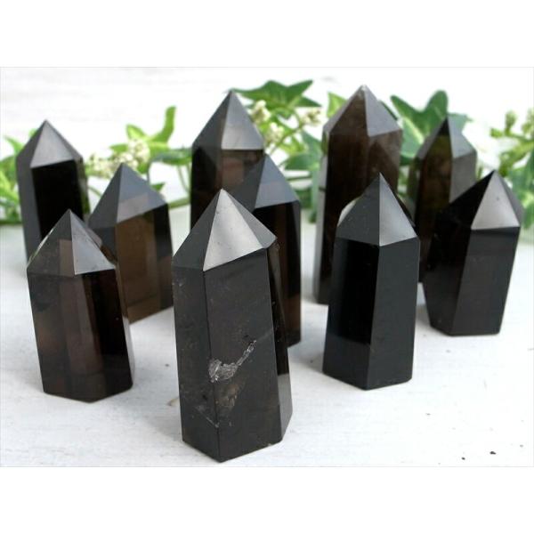 濃いめ スモーキークォーツ ポイント 1個売り 重さ約15g-25g レインボー 虹入りも 透明天然...