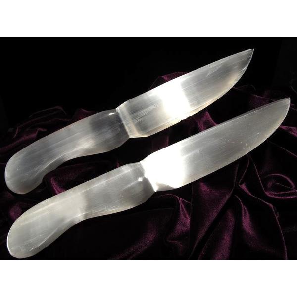 大剣置物 大サイズ 美品 キャッツアイセレナイト ナイフ 長さ約32cm-33cm 1個売り 聖母マ...