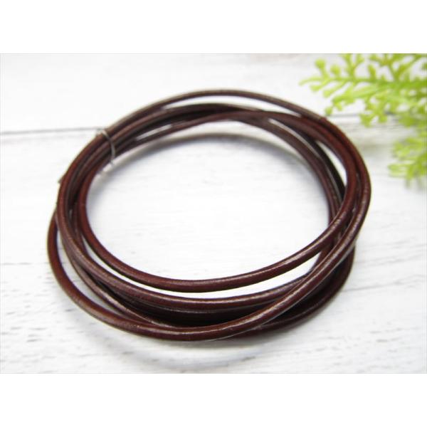 本革 革紐 ブラウン 長さ約1m 紐幅約2mm レザーコード ハンドメイドアクセサリー制作に inm...