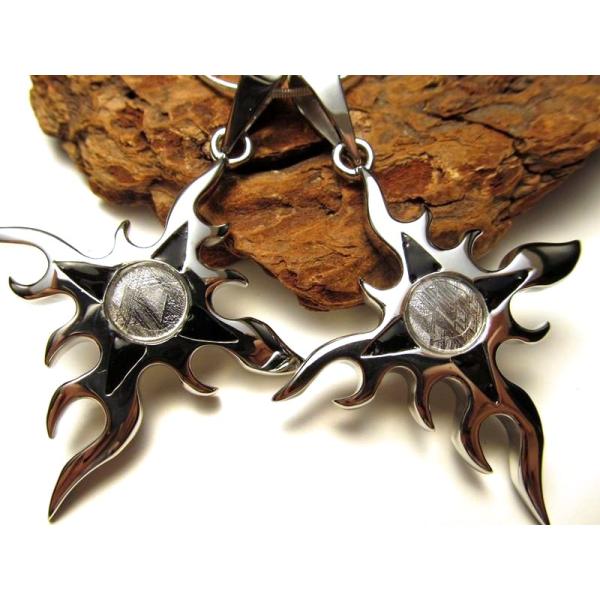 激安宣言 ギベオン フレア型彫刻 ペンダントトップ 縦約53mm 1個売りメテオライト 隕石 ナミビ...