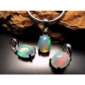 極上遊色5A プレシャスオパール 蛋白石 ペンダントトップ ぷっくりオーバル型 石サイズ縦約9mm SILVER925 幸運を呼び込む石 メキシコ産