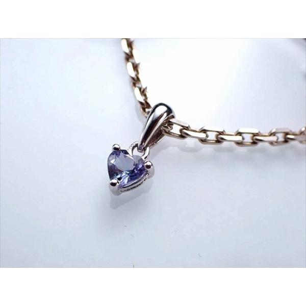 タンザナイト ペンダントトップ ハートカット 石サイズ約5mm 1個売り 神秘的なブルー 超透明 S...