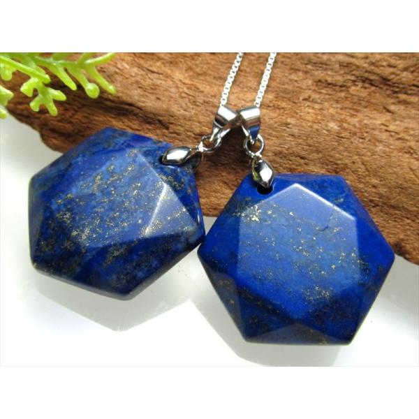 ラピスラズリ 六芒星カット ペンダントトップ 石サイズ縦約28mm 『最強の幸運を引き寄せる世界最古...