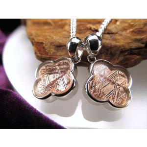 Silver925 ギベオン(メテオライト隕石) 11mm パープル 六芒星