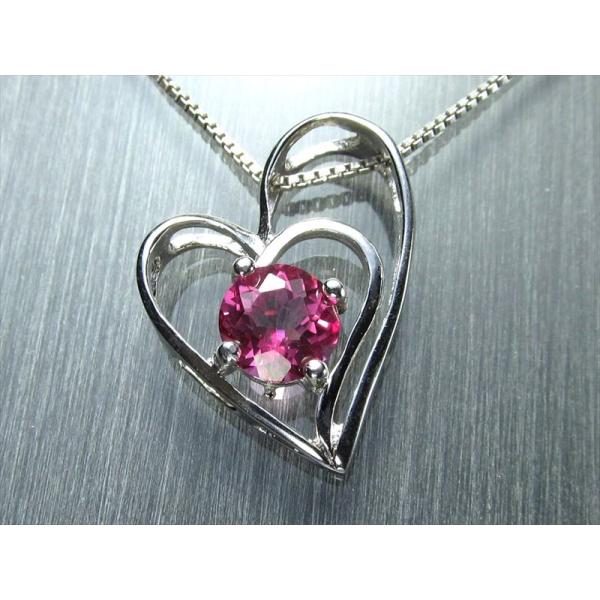 ハート型モチーフ 5A ピンク トパーズ ペンダントトップ 1個売り 石サイズ直径約7mm ラウンド...