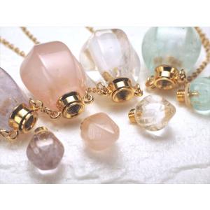 天然石アロマボトル ネックレス 高さ約3cm チェーン長さ約50cm-55cm ゴールドカラーチェーン&便利なスポイト付き 全4種 タイプB