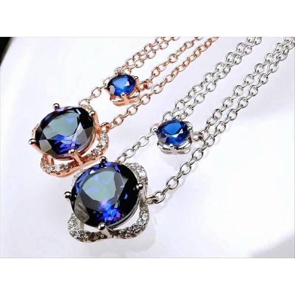 激安宣言 極上5A 宝石質ブルーミスティックトパーズ 2連ネックレス ラウンドブリリアントカット メ...