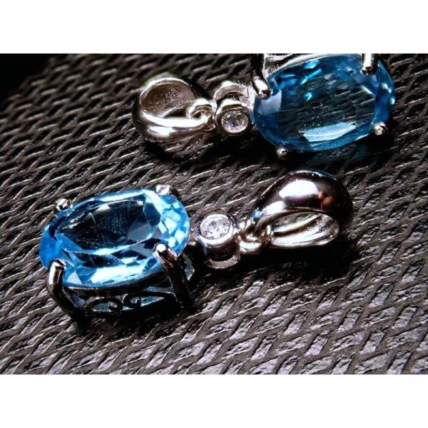 激安宣言 5A 超透明 スイスブルートパーズペンダントトップ オーバルカット型 石サイズ縦約9mm ...