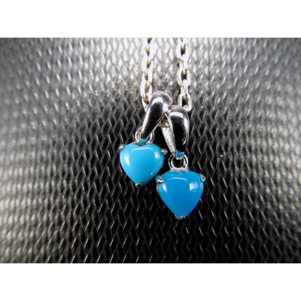 ターコイズペンダントトップ ハート サイズ約5mm 1個売り 爽やかな空色 ターコイズの最高峰 アリ...