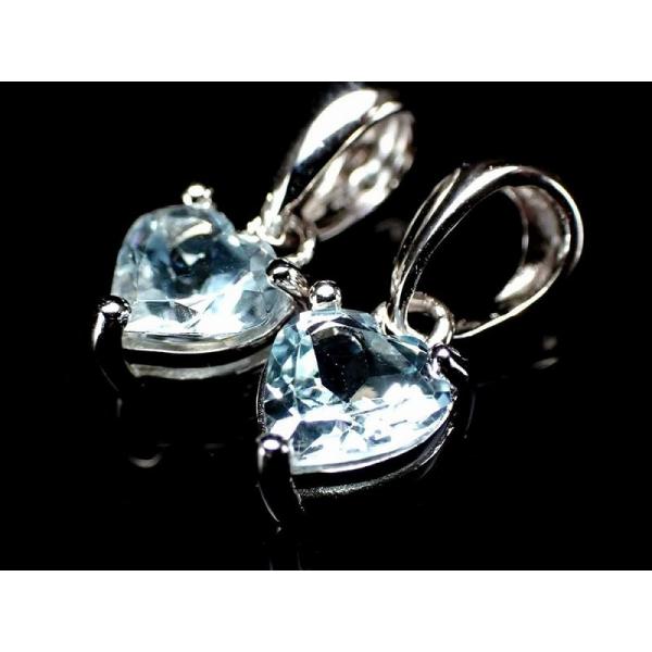 5A最高級 宝石質 アクアマリン ペンダントトップ キラキラハートカット型 縦約5.5mm前後 1個...