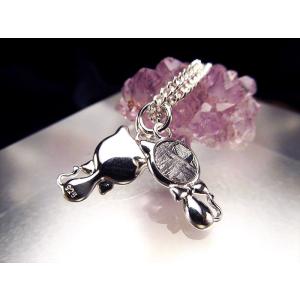 Silver925 ギベオン(メテオライト隕石) 15x11mm パープル ペンダント