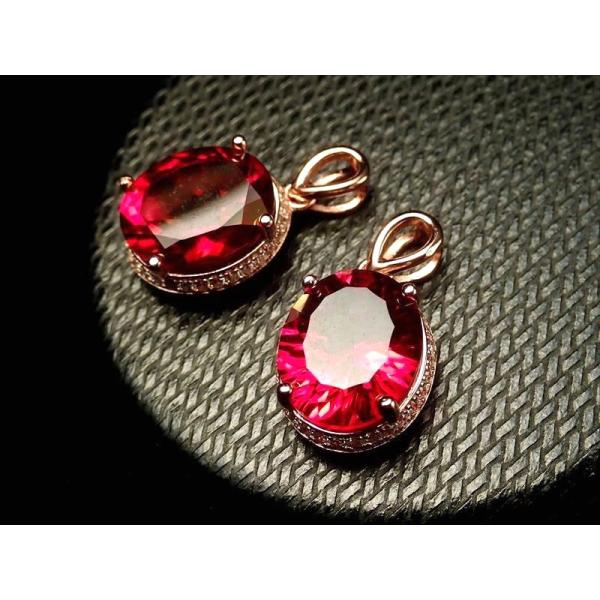 激安宣言 5A ピンクトパーズペンダントトップ オーバルカット型 石サイズ縦約12mmm 1個売り ...