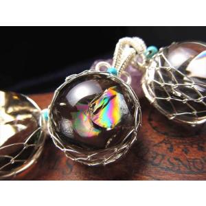 虹・エンジェルラダー入り 4A シトリン ポイント 六角柱 台座付 高さ約