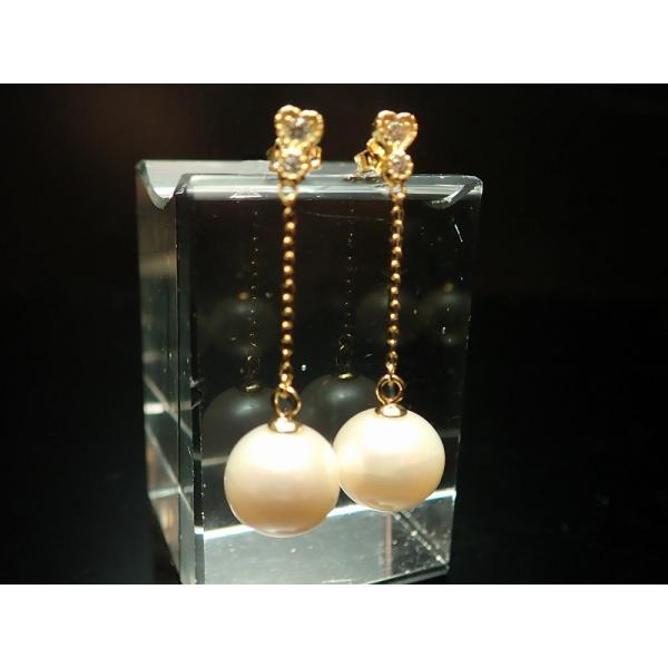 淡水パール ピアス 縦約37mm 約10mm珠使用 1ペア Silver925 パワーストーン 天然...