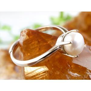 淡水パール セミラウンド リング パール幅約6mm 1個売り やわらかな真珠光沢 高貴さと美しさの象徴 調整可能フリーサイズ Silver925 パワーストーン 天然石
