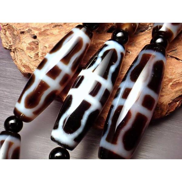 金剛杵天珠 こんごうしょてんじゅ 連 天珠サイズ約37mm 一連5個付き 厄災除去・不運消滅をもたら...