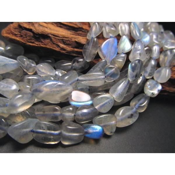 レインボーラブラドライト 曹灰長石 タンブル 連 幅約5mm-6mm 一連約38cm-40cm 高品...