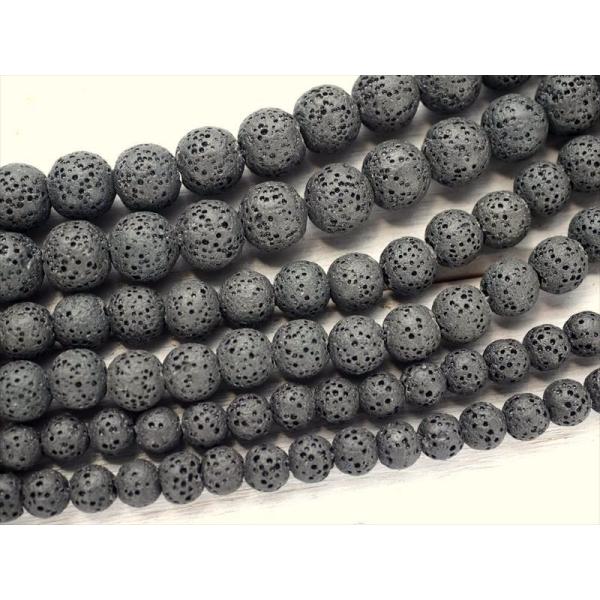 ラバストーン ラヴァストーン 溶岩石 約10mm珠 一連 約37cm-39cm 地球・大地の生命力を...