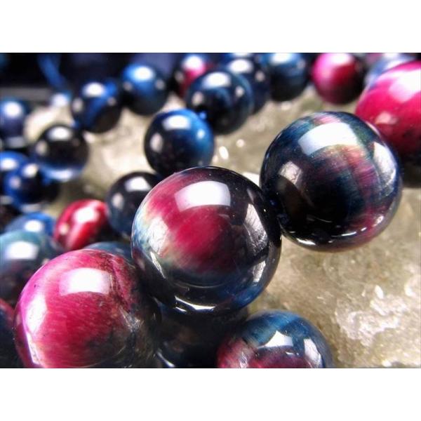 10.5mm前後珠 ギャラクシータイガーアイ(虎目石) 一連 約38-40cm 宇宙を映す奇跡の輝き...