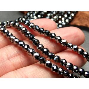 テラヘルツ鉱石 極小ミラーカットビーズ 約2mm-2.5mm珠 一連 約38-40cm つやつや 話題の 高純度 テラヘルツ 鉱石 2026年 検査機関にて検査済み 本物保証