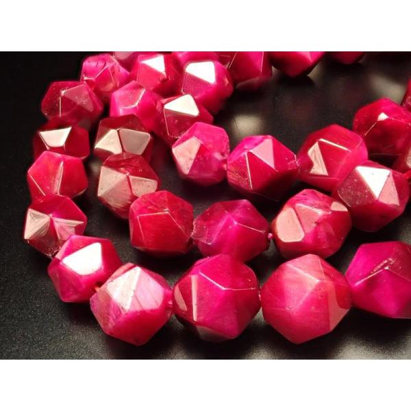 約7.5mm-8mm珠 ピンクカラー タイガーアイ カット 連 一連 約38-40cm 南アフリカ産...