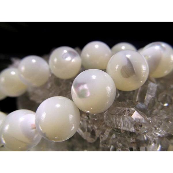 激安宣言 約14mm珠 マザーオブパール 一連 約37-39cm ホワイト オーストラリア産 gek...