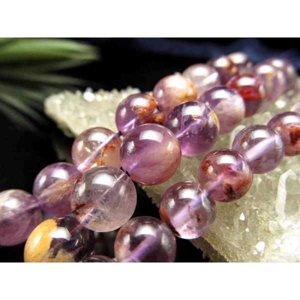 10mm珠 ガーデンアメジスト 一連 約38-40cm 庭園紫水晶 マダガスカル産 パワーストーン ...