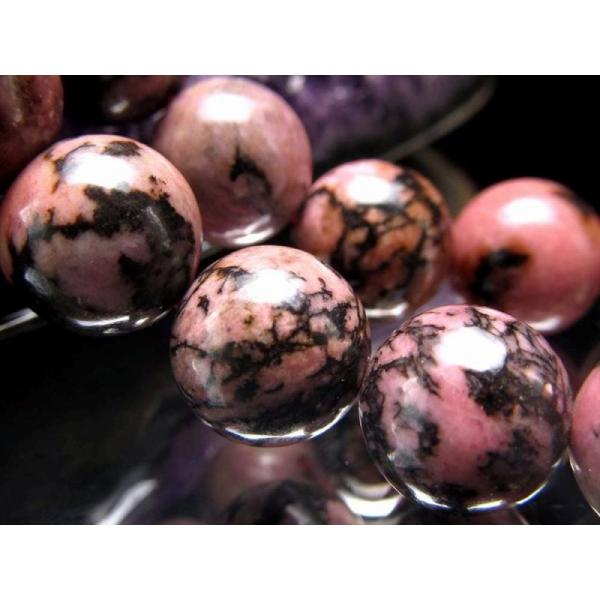 激安宣言 約6mm珠 テンドリック ロードナイト 薔薇輝石 一連 約37-39cm 天然石 ビーズ ...