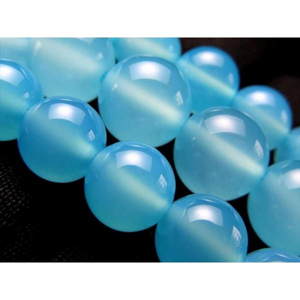 AAA 8mm珠 シーブルーカルセドニー 一連 約38-40cm ブラジル産 パワーストーン 天然石