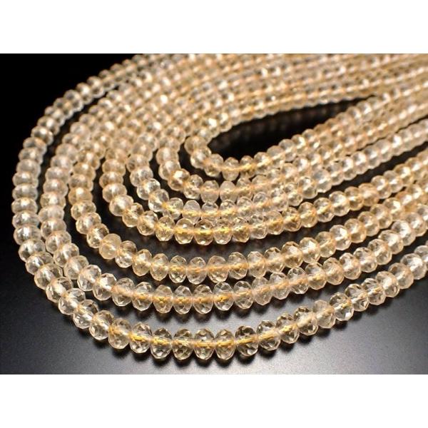 3A 4mm レインボーシトリン 繊細ボタンカット 一連 約38-40cm ロンデル ブラジル産 パ...