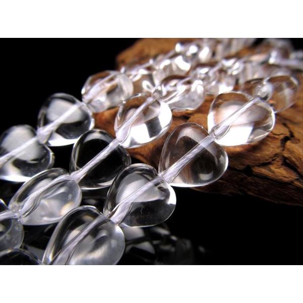 天然水晶 ハート型 連 幅約14mm 長さ約38-40cm 純粋と浄化を象徴する万能ストーン クリス...