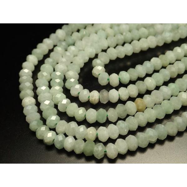 翡翠 ミャンマージェイド きらきらボタンカット 約4mm珠 一連 約38-40cm ミャンマー産 パ...