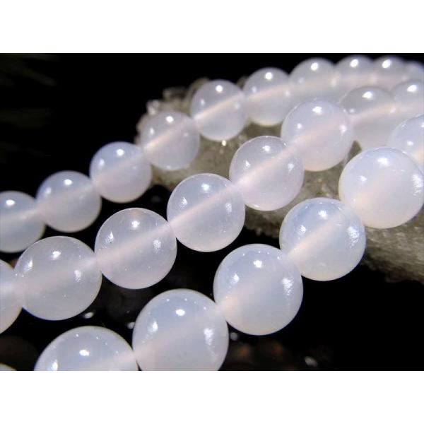 激安宣言 3A 約6mm珠 ホワイトカルセドニー 白玉髄 一連 約37-39cm ブラジル産 gek...