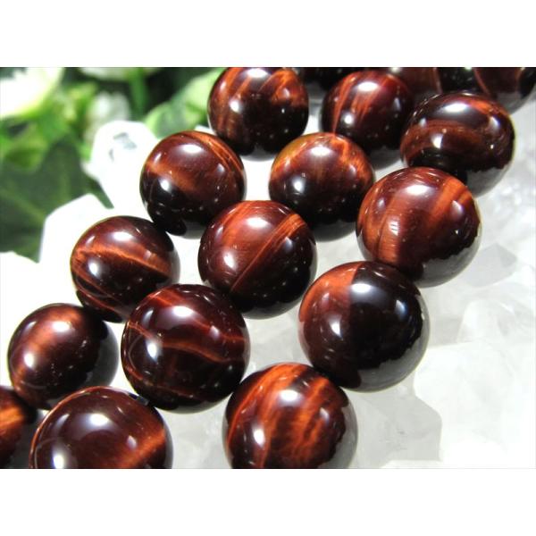 激安宣言 AA+ 約8mm珠 タイガーアイ レッド 一連 約37-39cm 南アフリカ産 geki ...