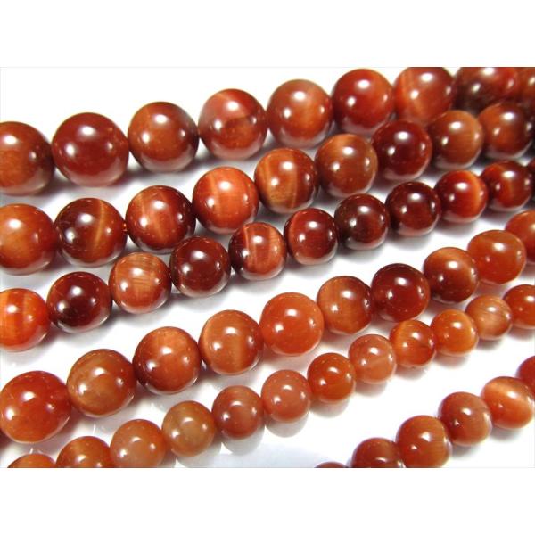 激安宣言 3A 約10mm珠 オレンジタイガーアイ 橙色虎目石 一連 約37-39cm 美麗シャトヤ...