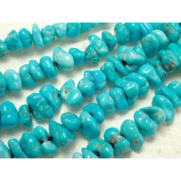 スリーピングビューティーターコイズ さざれ 連 約4mm-6mm 一連 約45-47cm ターコイズ...