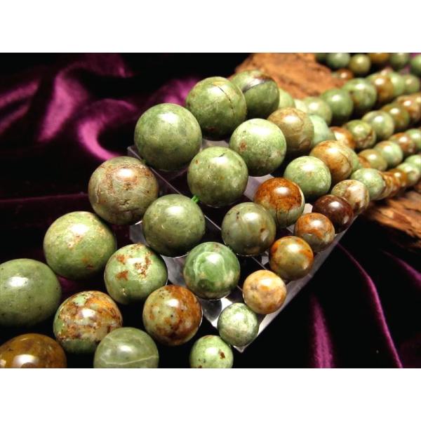 6mm珠 グリーンオパール 一連 約38-40cm 希少色グリーン 緑蛋白石 オーストラリア産 パワ...