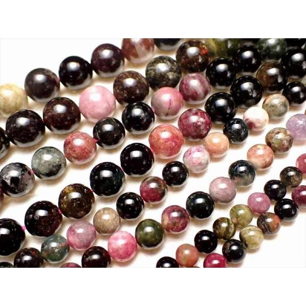 激安宣言 約8mm珠 MIXトルマリン 一連 約37-39cm 様々な色合いMIX 人気のルベライト...