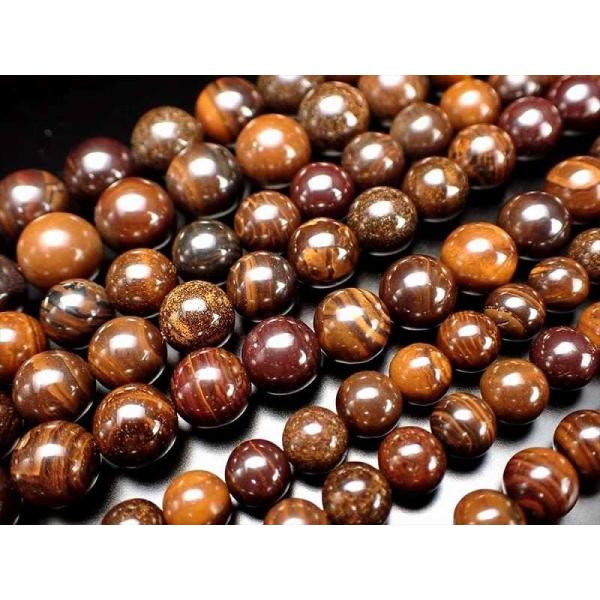 激安宣言 約10mm珠 ボルダー・オパール セミラウンド 一連 約37-39cm 大地の神秘・美しさ...