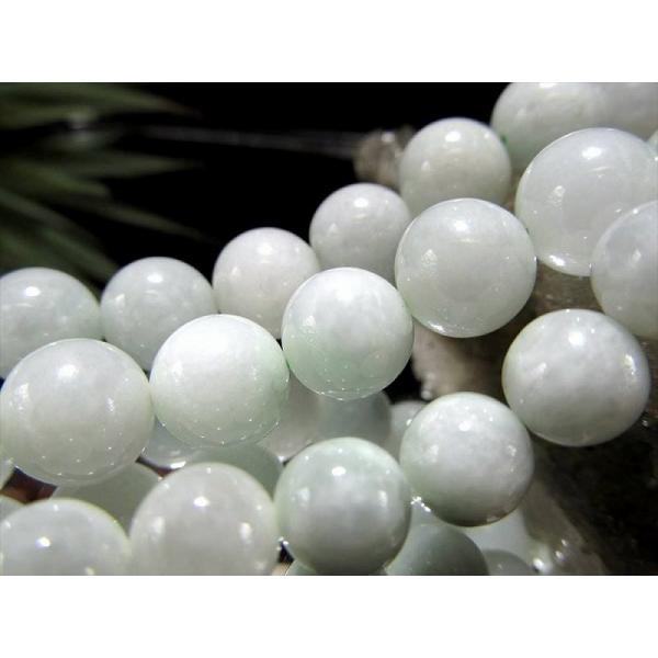 激安宣言 約10mm珠 ホワイトミャンマージェイド 翡翠：軟玉 一連 約38-40cm 儚げな雰囲気...