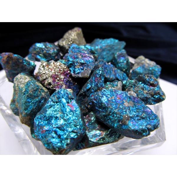 極上玉虫色 チャルコパイライト（黄銅鉱）原石 約200g サイズ約8mm-25mm 神秘的に輝くメタ...