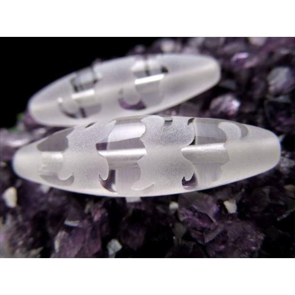 水晶天珠 五福臨門天珠（ごふくりんもんてんじゅ） 最大長さ約37mm前後 1個売り 恋愛良縁・大金獲...