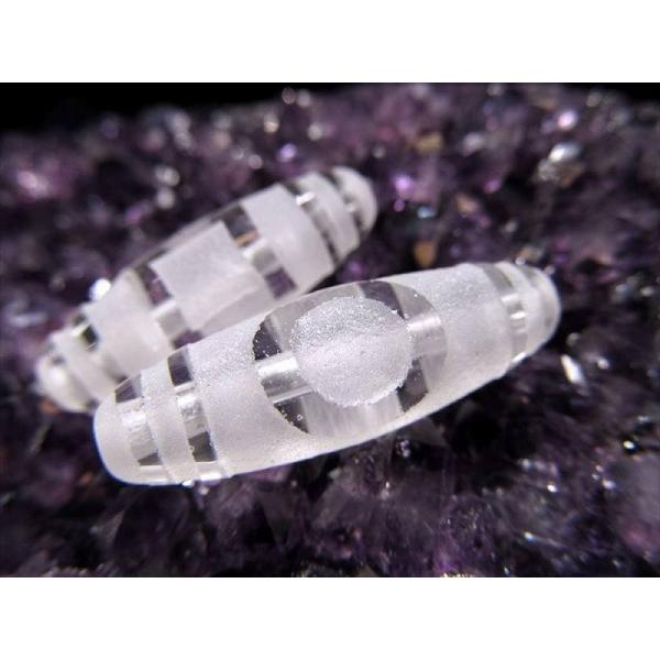 ミニサイズ水晶天珠 天地天珠 てんちてんじゅ 最大長さ約28mm前後 1個売り 男女和合・百福千祥・...