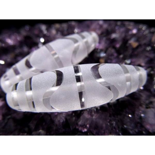 水晶天珠 水紋天珠 すいもんてんじゅ 最大長さ約36mm-38mm 1個売り 財運到来・幸運招来・悪...