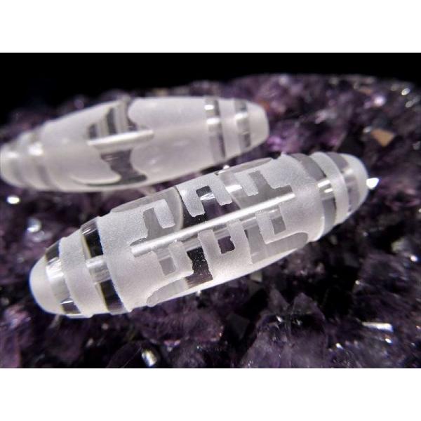 水晶天珠 福壽天珠 ふくじゅてんじゅ 最大長さ約37mm前後 1個売り 開運招福・強運獲得・ケガ防止...