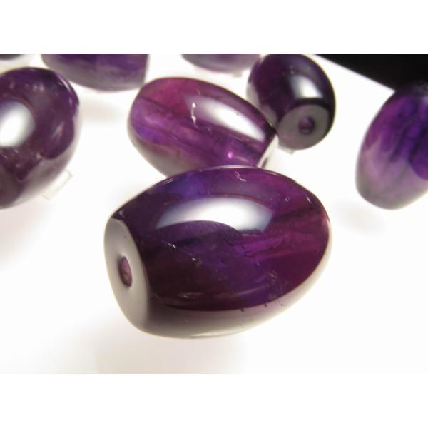 3A 天珠型 アメジスト 約6g-7g 1個売り 紫水晶 お守りにも パワーストーン 天然石